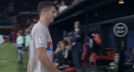 robert lewandowski czerwona kartka osasuna