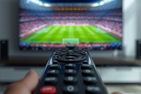 pilot-skierowany-w-kierunku-tv-transmisja-meczu